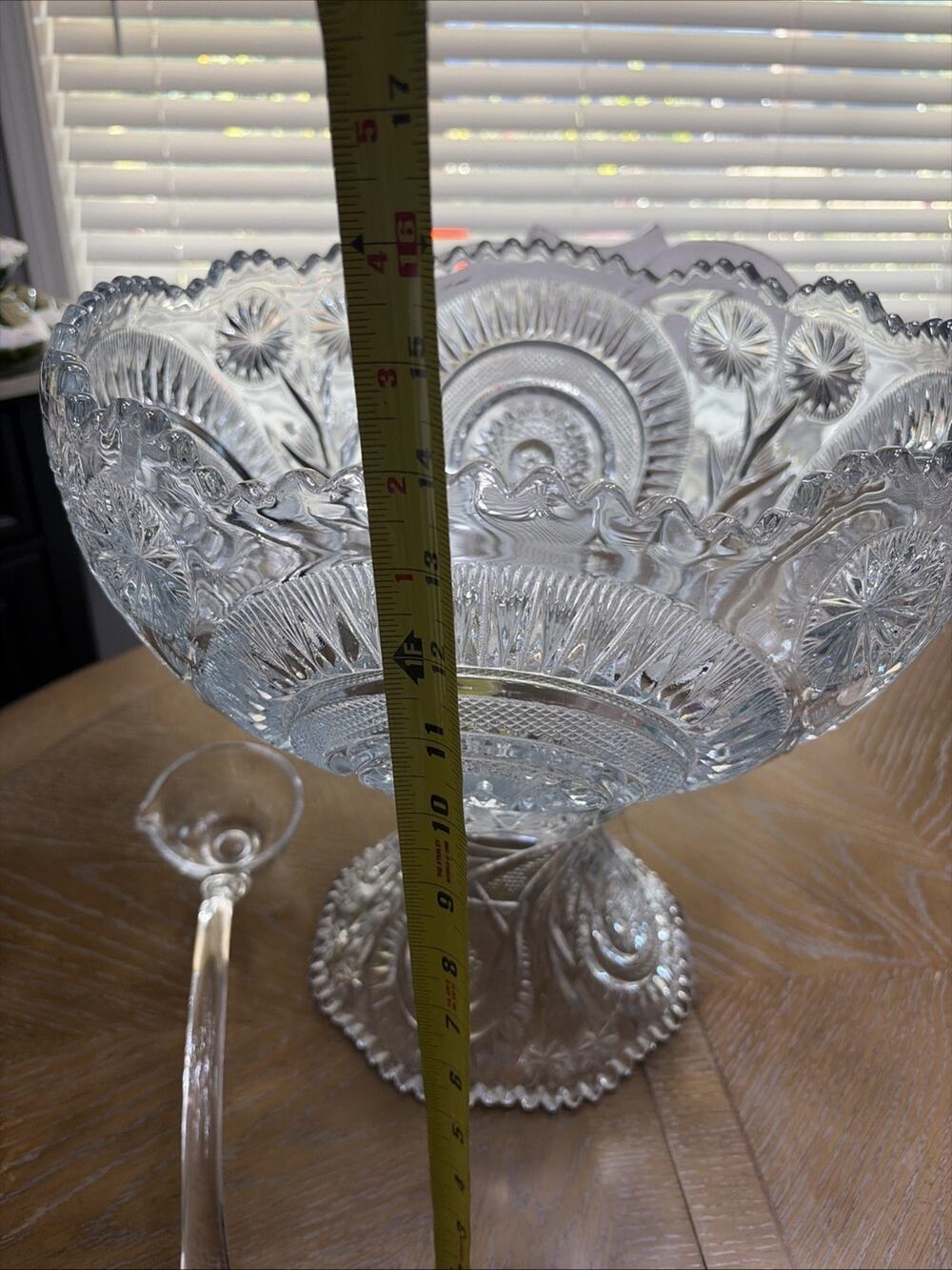 L.E. Smith 3 Piece Aztec aka Pinwheel & Stars Punch Bowl Set w/Stand c1950s USA